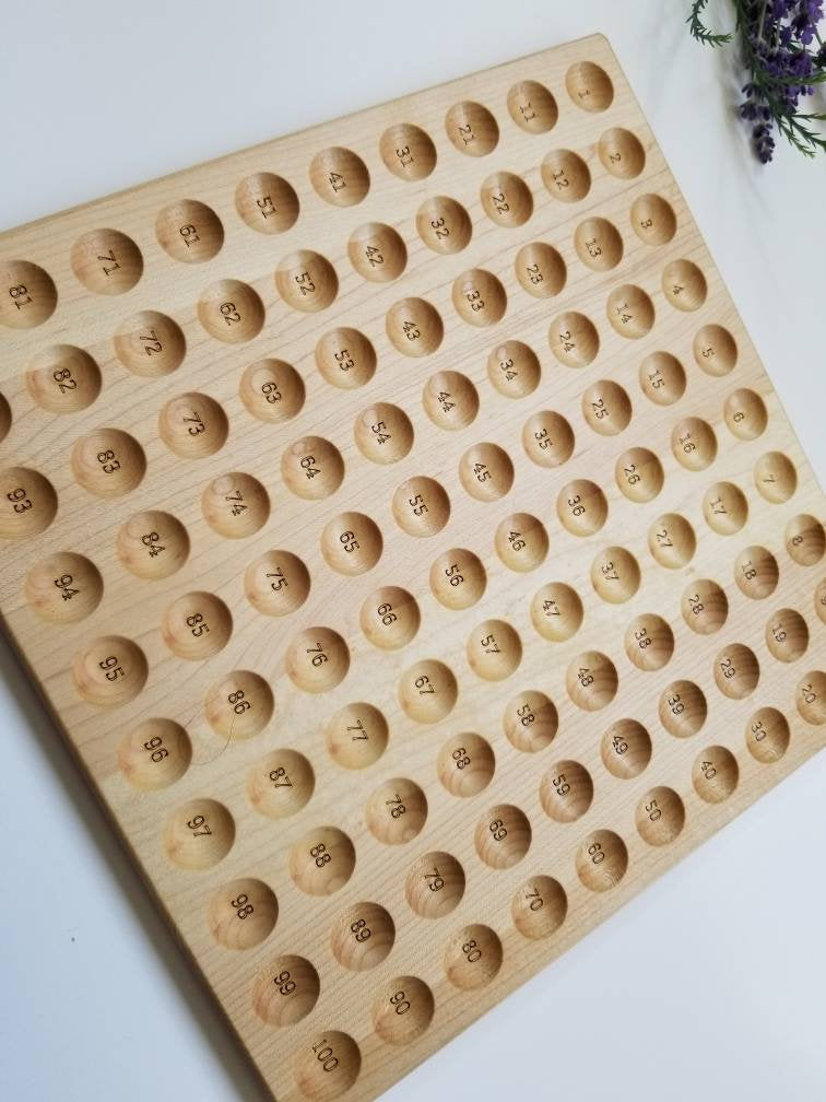 Hundred board - hundred frame - 100 board - counting board - Montessori toy - math manipulative