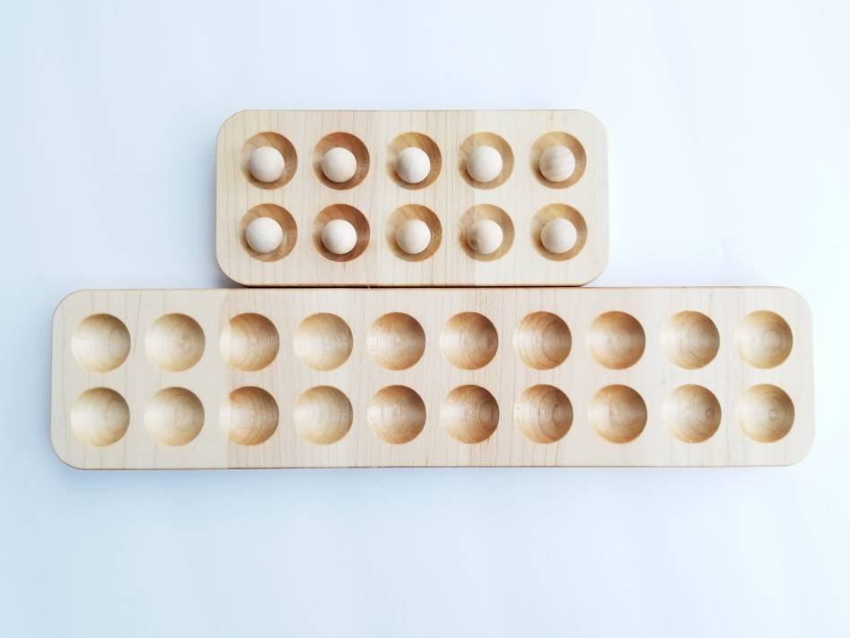 Twenty frame - wooden twenty board - math manipulative- Montessori