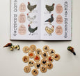 Wooden memory game - chicken breed hen rooster match