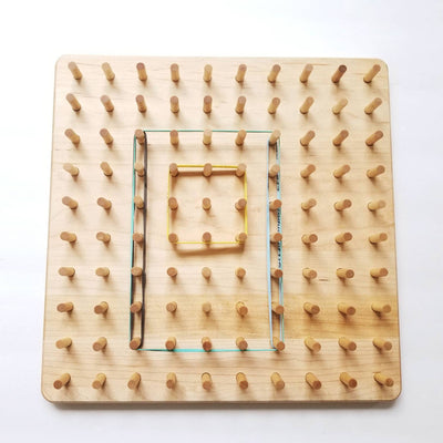Wooden Geoboard - wood Geo board - pegboard - math manipulative - Montessori toy - wooden toys - toddler gift - gift for kids