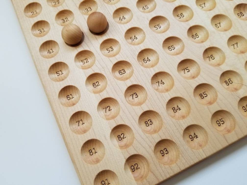 Hundred board - hundred frame - 100 board - counting board - Montessori toy - math manipulative