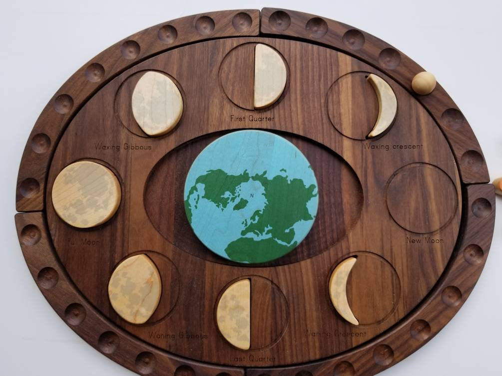 Moon phases puzzle - moon decor - Moon Calendar - Moon phases - total lunar eclipse - supermoon