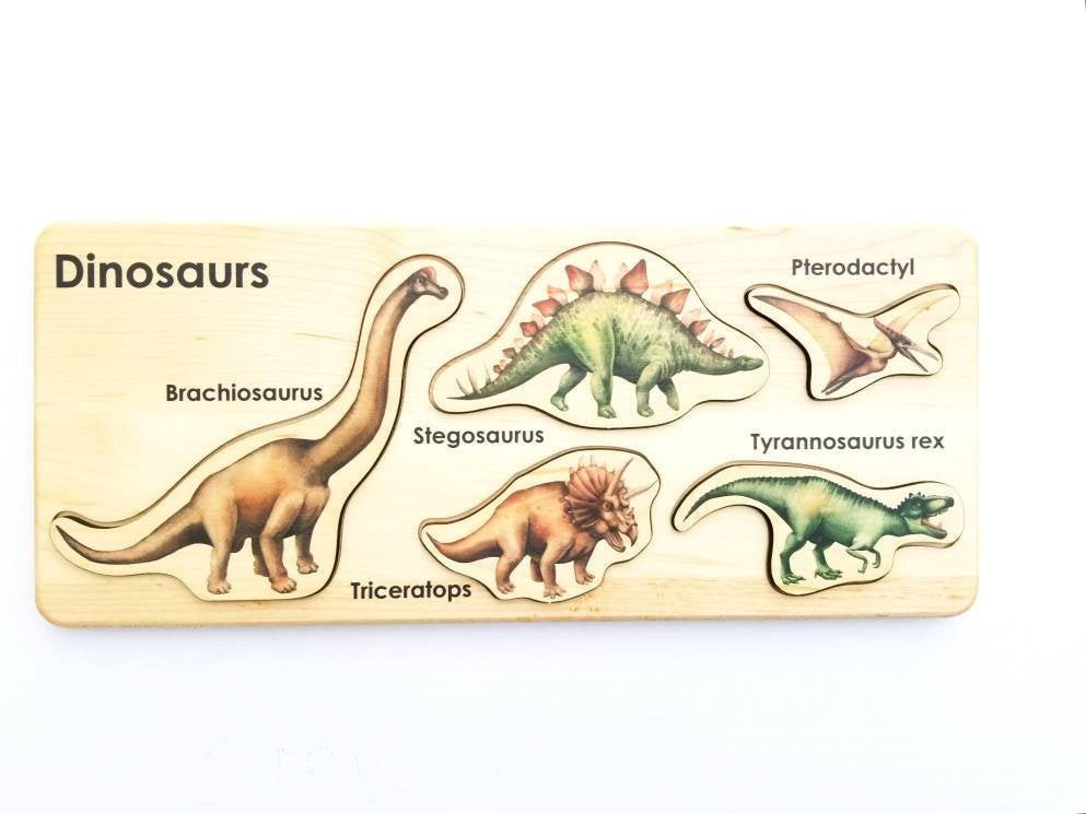 Wooden dinosaur puzzle - dinosaur toy - wooden dinosaur toy - dinosaur - dinosaur birthday gift- Christmas gift - gift for kids