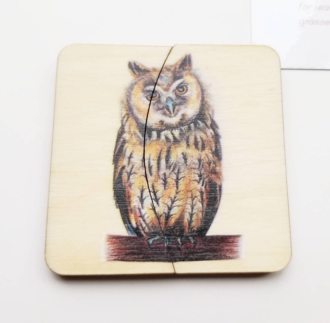 Owl puzzle - owl gifts - owl toy - gifts for owl lover - Montessori toys - stocking stuffer- Christmas gift - wooden toys - owl study