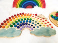 Color sorting toy - rainbow colors - color matching game - wooden rainbow - sorting tray - Montessori classroom