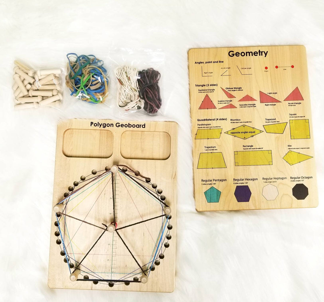 Polygon geoboard - geometry board - Geo board - Math manipulative - Montessori