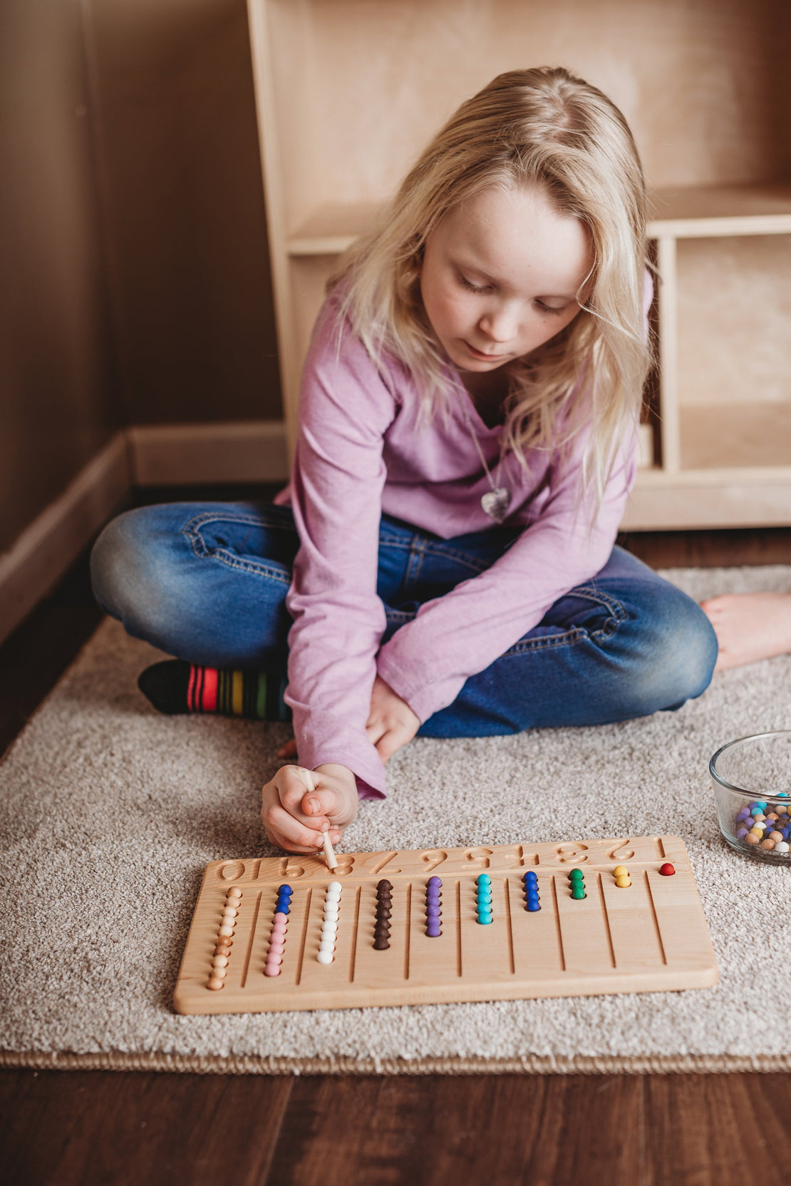 Number counting board - Number tracing board - Montessori counting board - Ten board