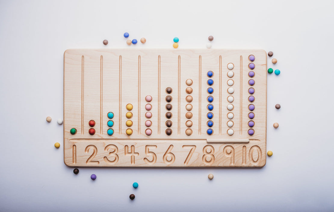 Number counting board - Number tracing board - Montessori counting board - Ten board