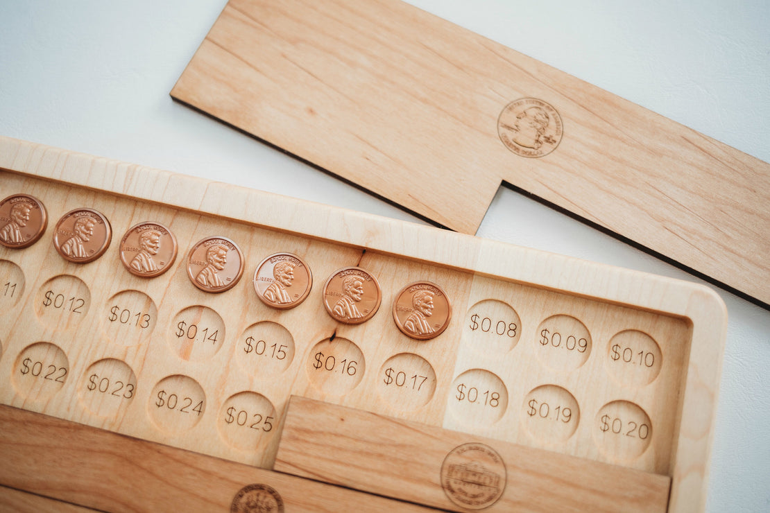 Dollar counting board - montessori money material