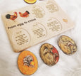 Chicken development - chicken gift- raising chickens - Montessori - wooden puzzle