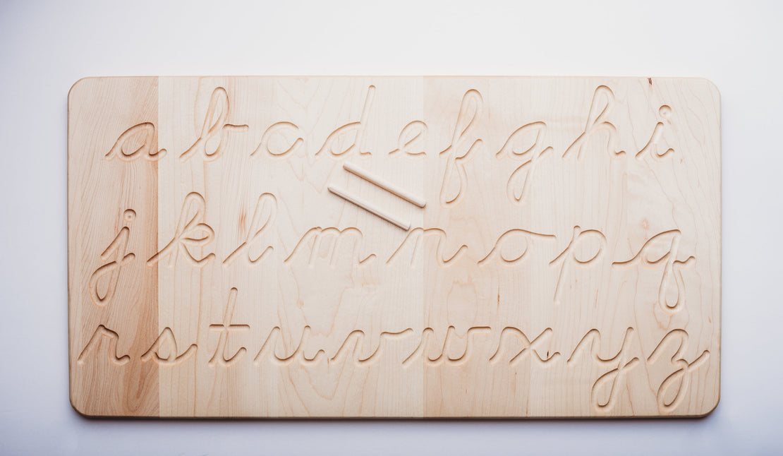 Cursive alphabet tracing board - wooden alphabet board - wooden tracing board - Montessori - Waldorf