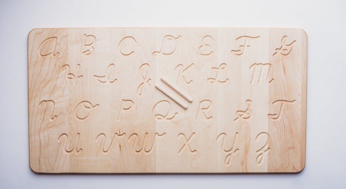 Cursive alphabet tracing board - wooden alphabet board - wooden tracing board - Montessori - Waldorf