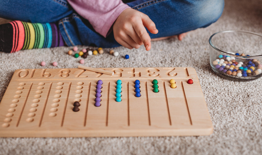 Number counting board - Number tracing board - Montessori counting board - Ten board
