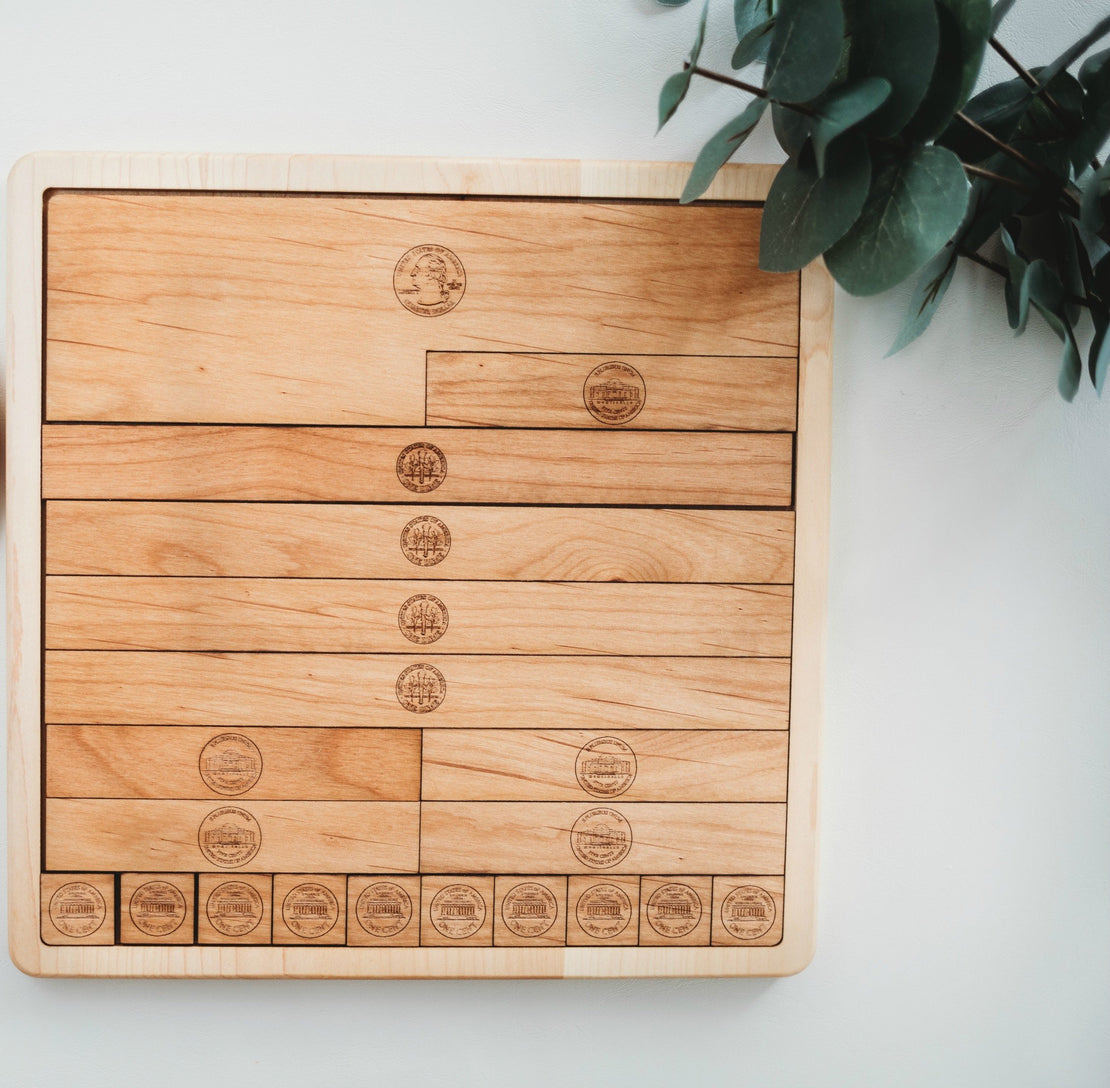 Dollar counting board - montessori money material