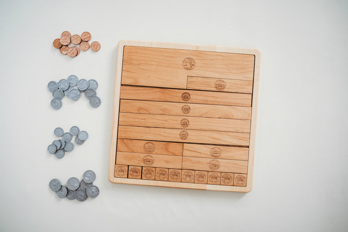 Dollar counting board - montessori money material
