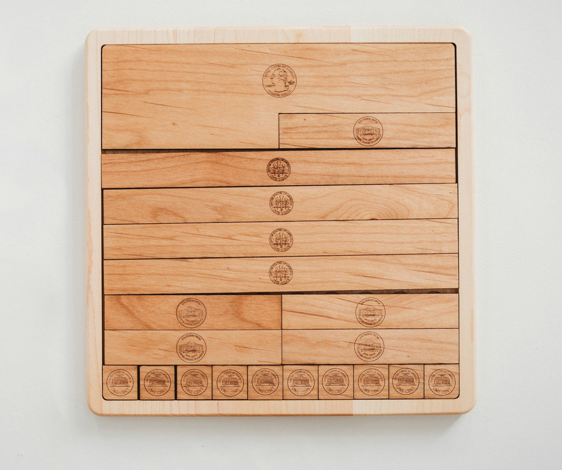 Dollar counting board - montessori money material