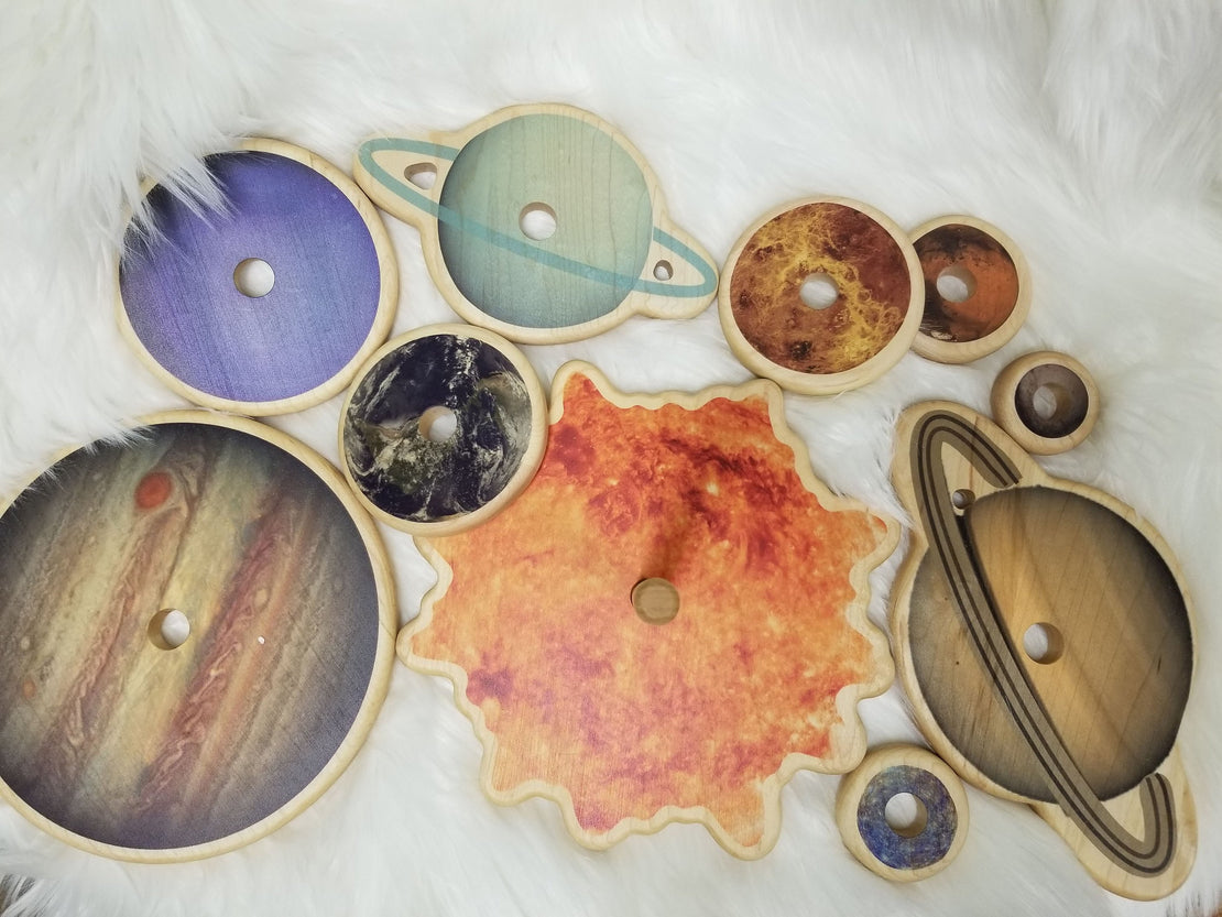 Wooden stacking toy - solar system stacker - educational gift -christmas gifts -gift for kids -solar system toy-wooden stacker-toddler toy