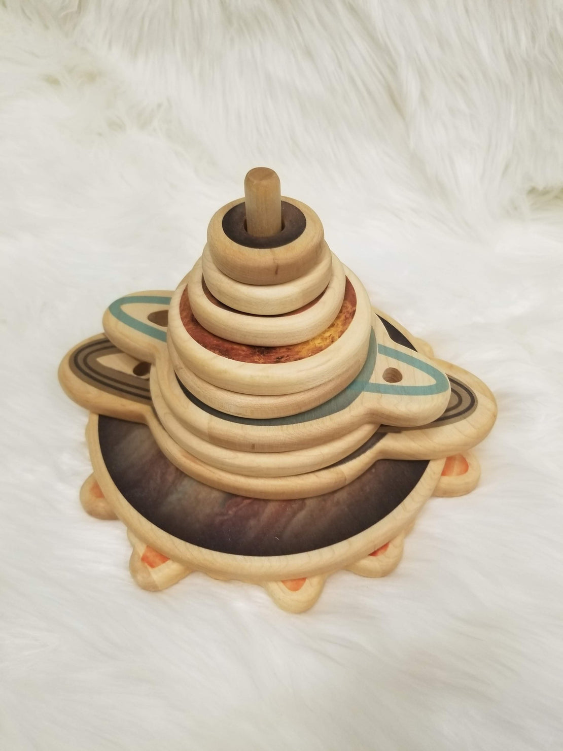 Wooden stacking toy - solar system stacker - educational gift -christmas gifts -gift for kids -solar system toy-wooden stacker-toddler toy