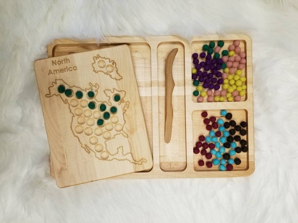 SECONDS/IMPERFECT Montessori continent work - Transfer work - Montessori geography - Tonging