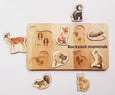 Woodland animals toys - Backyard mammals puzzle - wooden puzzle