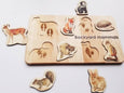 Woodland animals toys - Backyard mammals puzzle - wooden puzzle