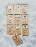 SECONDS Number tracing cards with space for tiles - Montessori sandpaper numbers - Learn numbers