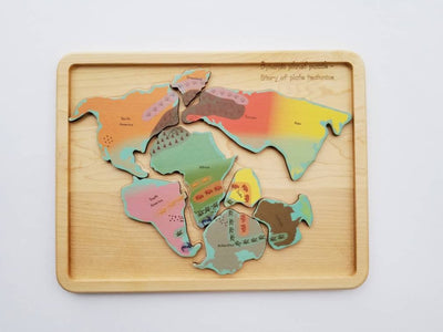 Plate tectonics puzzle - Pangaea puzzle - pangea - continental drift - Montessori toys - Geography gift - stem toys - wooden toys - teacher