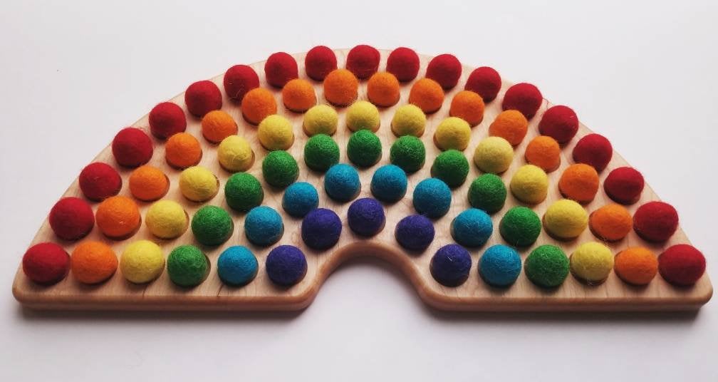 Rainbow color sorting toy -montessori materials