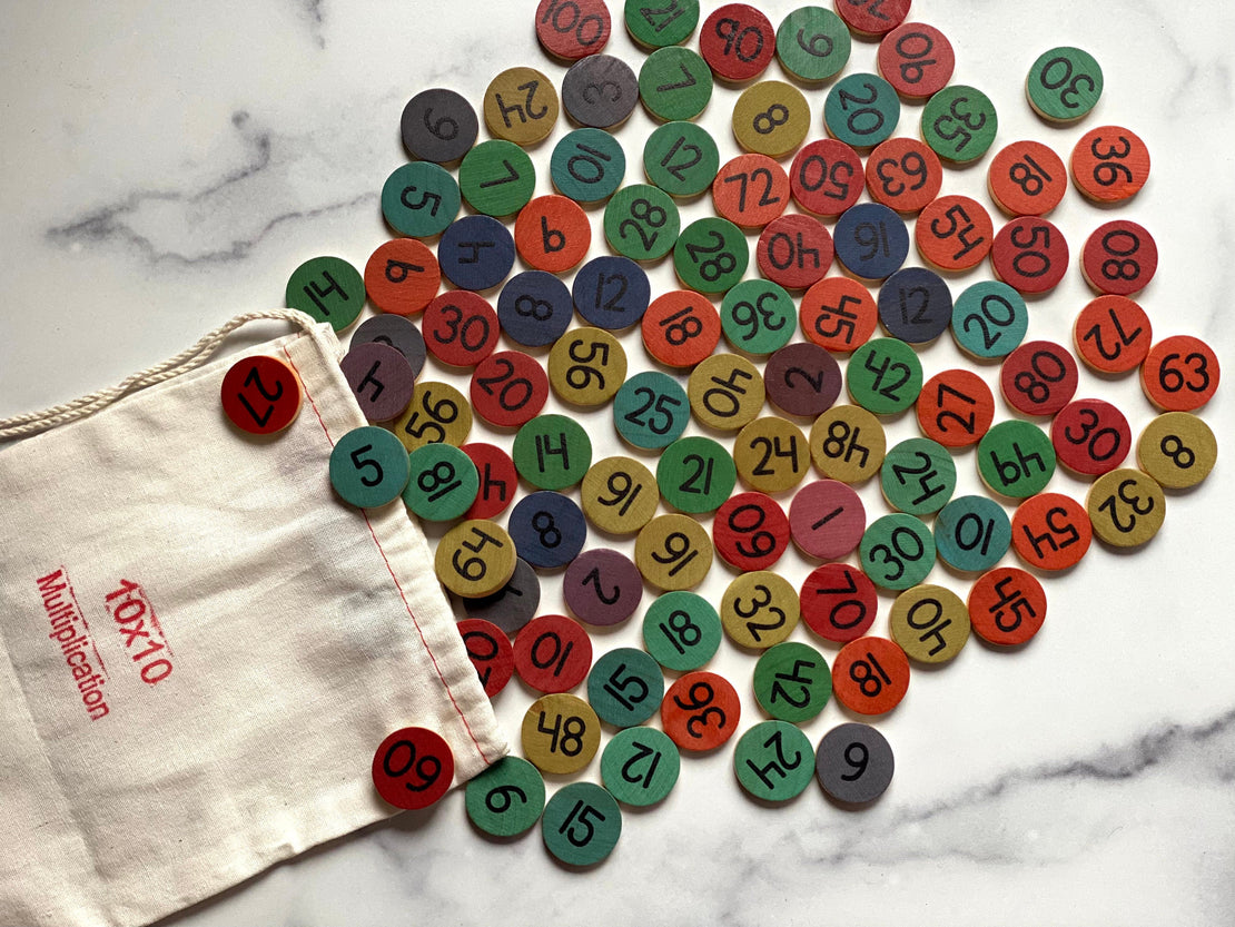 Multiplication coins for double sided hundred board and Arithmetic board
