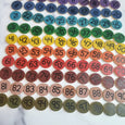 Counting coins for double sided hundred board and Arithmetic board