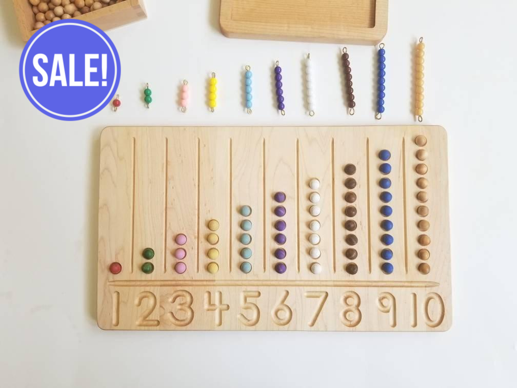 Number counting board - Number tracing board - Montessori counting board - Ten board