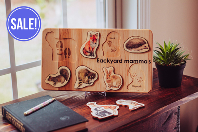 SECONDS/IMPERFECT Woodland animals toys - Backyard mammals puzzle