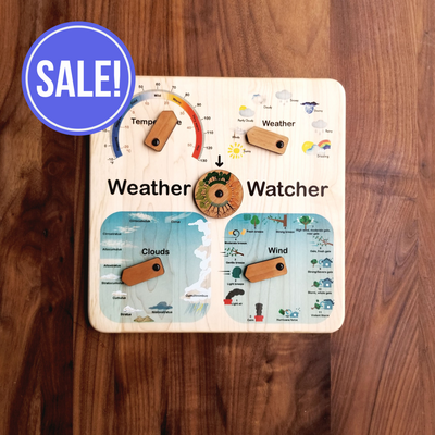 SECONDS/IMPERFECT Wooden weather calendar - weather chart