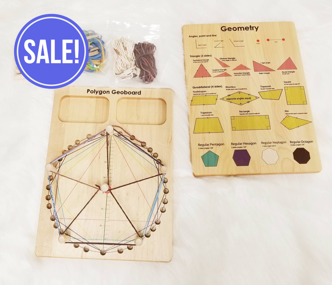 Polygon geoboard - geometry board - Geo board - Math manipulative - Montessori