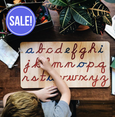Cursive alphabet tracing board - wooden alphabet board - wooden tracing board - Montessori - Waldorf