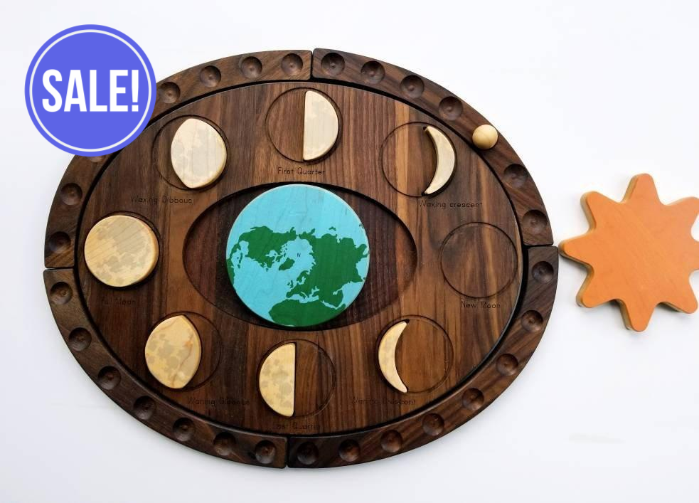 Moon phases puzzle - moon decor - Moon Calendar - Moon phases - total lunar eclipse - supermoon