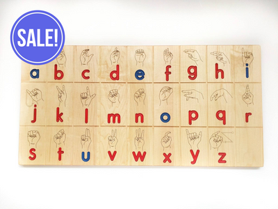 SECONDS/IMPERFECT - ASL board in Montessori colors