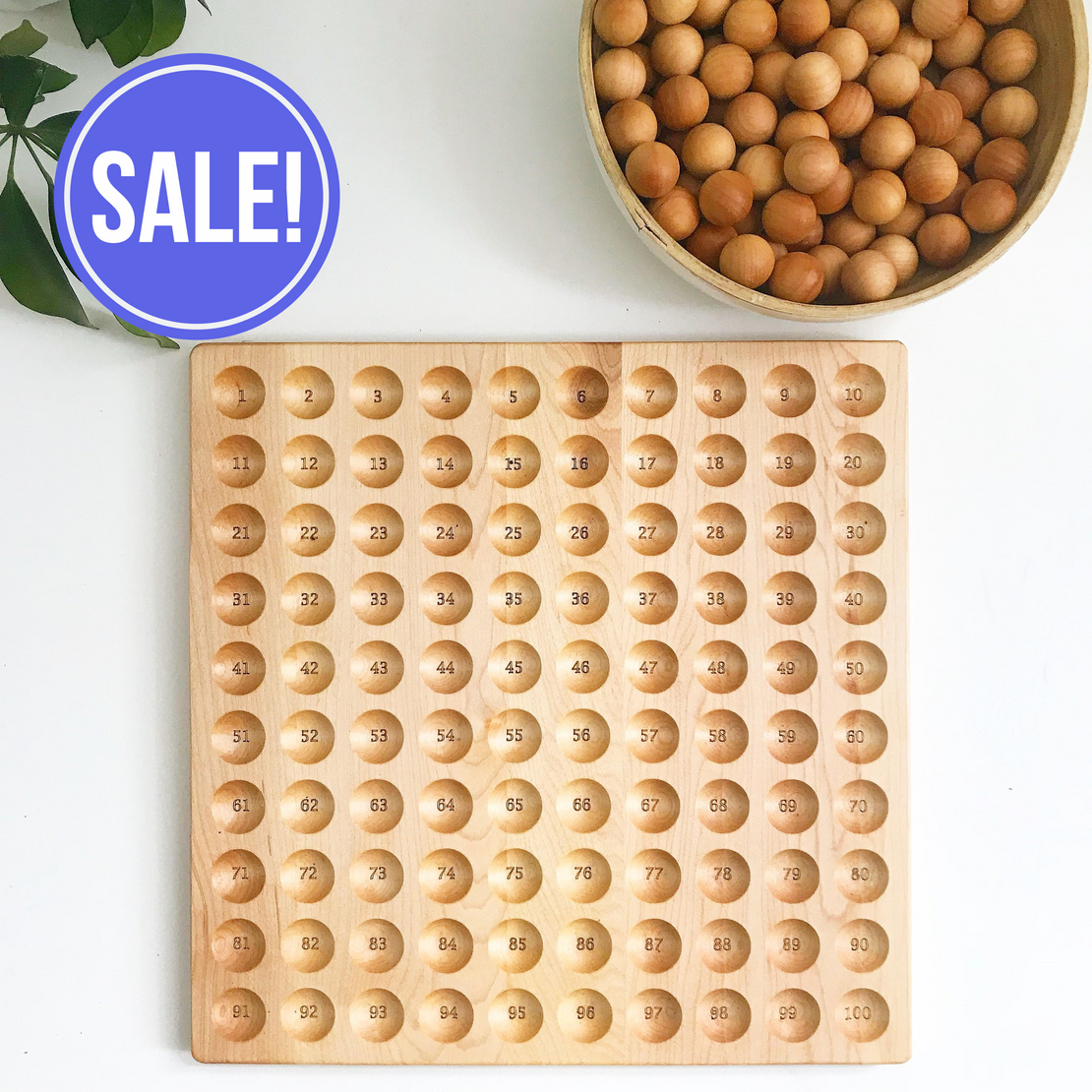 Hundred board - hundred frame - 100 board - counting board - Montessori toy - math manipulative