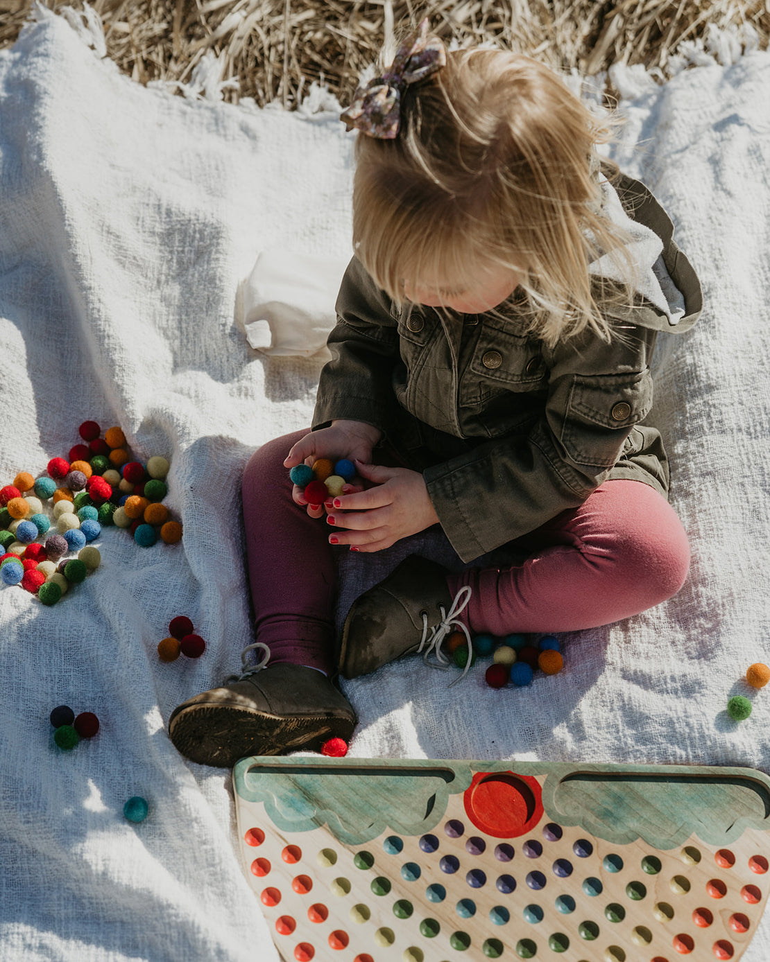 Rainbow with clouds - Color sorting toy - color matching - Montessori classroom