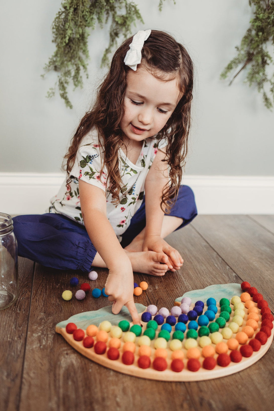 Rainbow with clouds - Color sorting toy - color matching - Montessori classroom