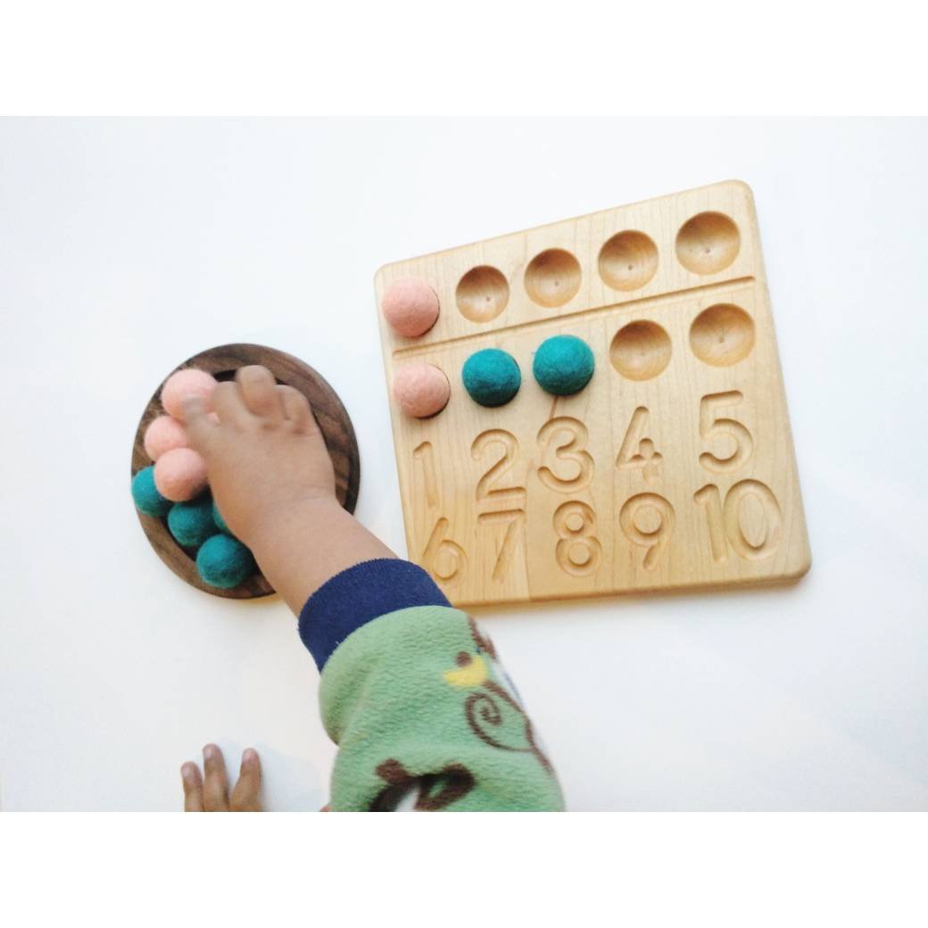SECONDS/IMPERFECT Toddler Wooden Toys - Ten frame with number tracing ...