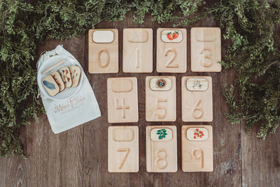 SECONDS Number tracing cards with space for tiles - Montessori sandpaper numbers - Learn numbers